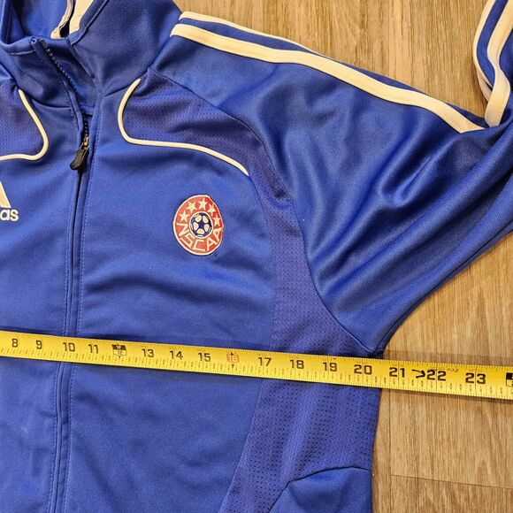 Adidas NSCAA Soccer Track Jacket Mens Size S Blue Climacool Full Zip - Picture 7 of 9